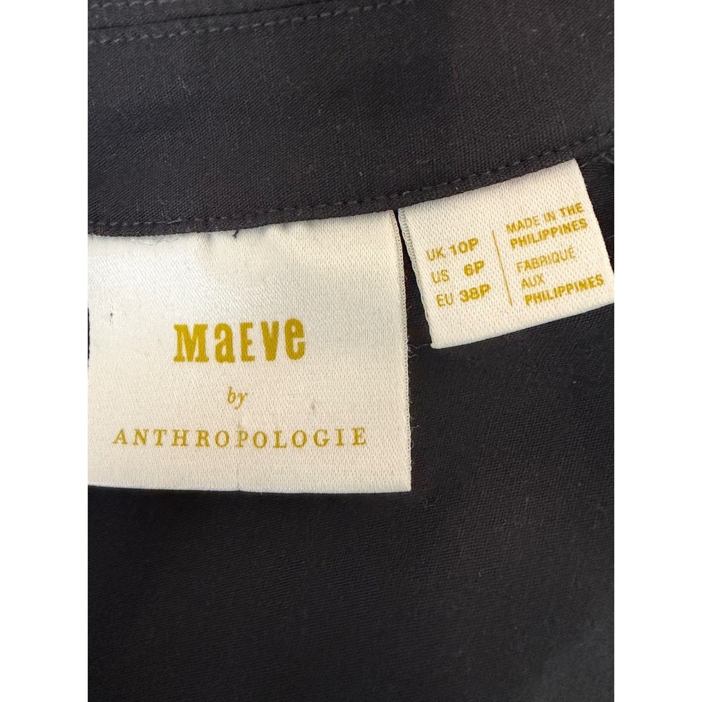 Anthropologie Maeve Wrapped Culotte Jumpsuit Black Sz 6P Linen Blend Utility - Picture 4 of 16